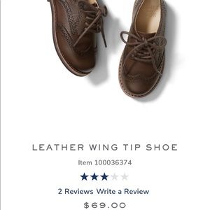 Janie and Jack Leather Wing Tip Shoe